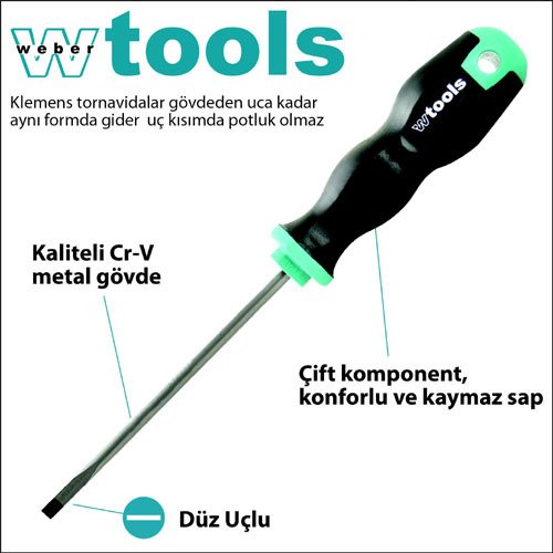 Weber Tools Düz Uçlu Klemens Tornavida 3.0 x 75 Mm