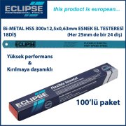 Eclipse AA45E Bi-Metal HSS El Testeresi Yedeği 300mm 18 diş (100 lü Paket)