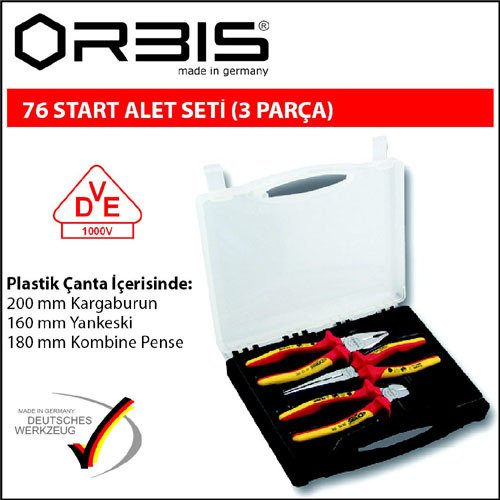 Orbis 76-293 VDE İzoleli Start Alet Seti (3 Parça)