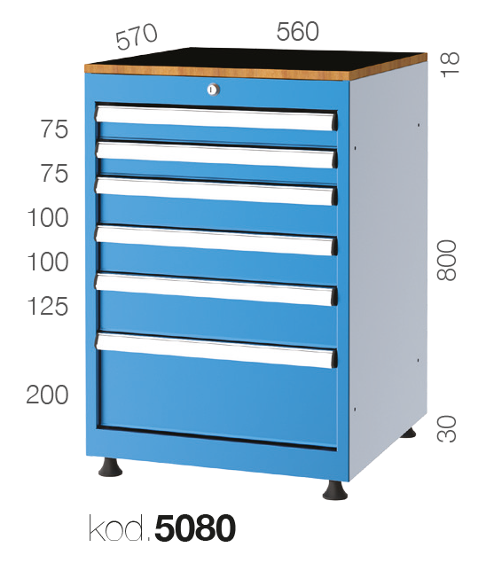 Koçel 5080 - 6 ÇEKMECELİ DOLAP