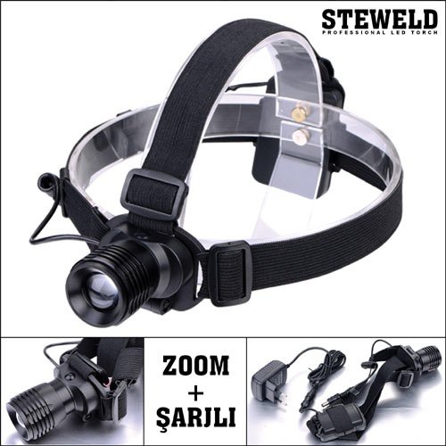 STEWELD 521R Şarjlı ve Zoomlu LED Kafa Lambası 120 Lümen