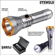 STEWELD 608S Pro 700 lümen şarjlı led el feneri (Gri)
