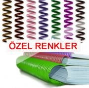 3:1 13 mm  Özel Renkli Plastik helezon spiraller 1000 ADET (10 Kutu)