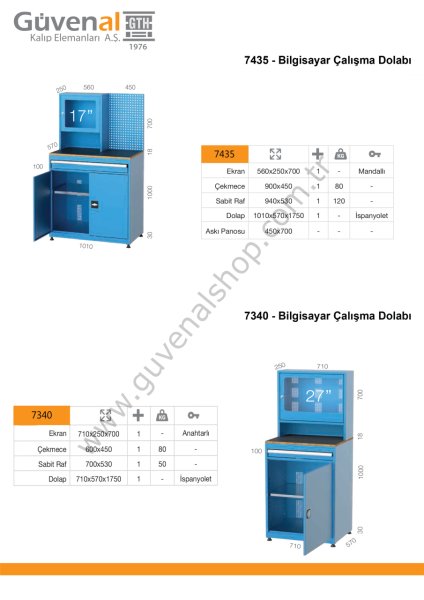 7340 - Bilgisayar Çalışma Dolabı