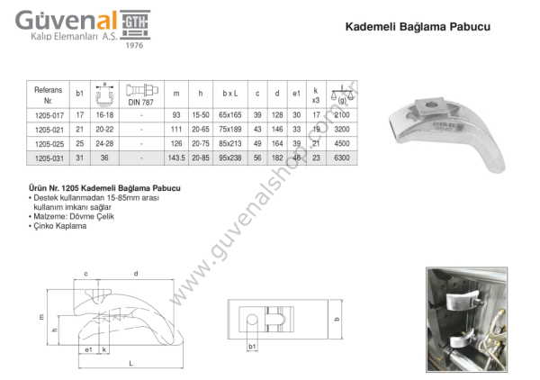 1205 Kademeli Bağlama Pabucu