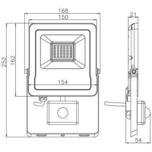 ARMATÜR BRAYTRON LED PROJEKTÖR SENSÖRLÜ 30W 3000K SARI IŞIK BT61-23002