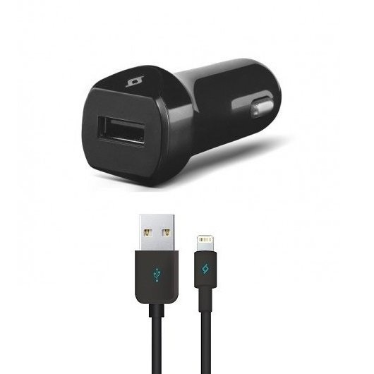 ADAPTÖR TTEC USB ŞARJ ÇAKMAK GİRİŞLİ 2A + LIGHTING IPHONE ŞARJ KABLOSU SİYAH