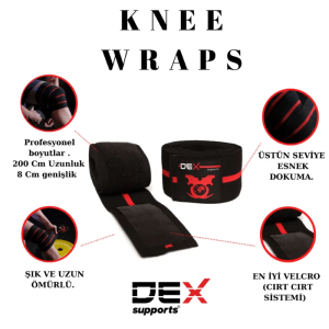 Dex Supports Knee Wraps Dizlik Bandajı 1 Çift