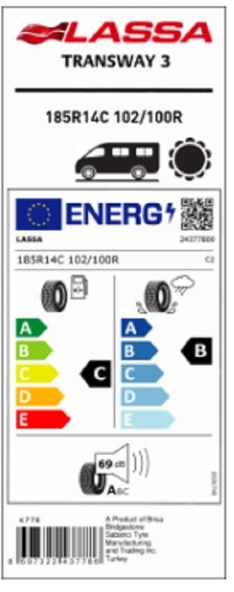 185R14 C 102/100R 8PR TRANSWAYS 3 LASSA