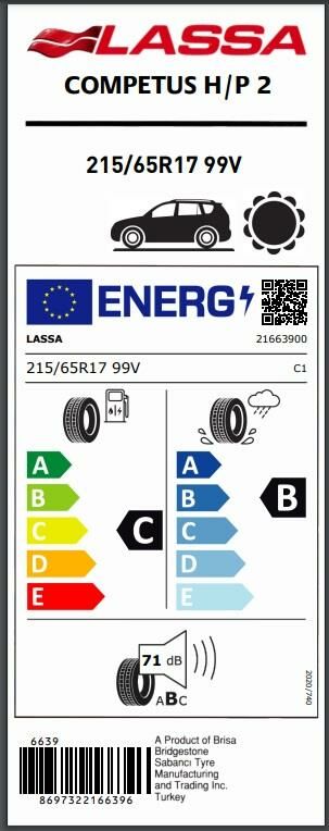 215/65R17 99V COMPETUS H/P 2 LASSA