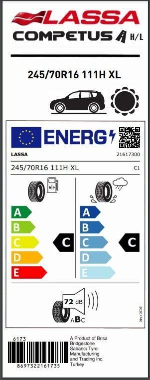 245/70R16 111H XL COMPETUS H/L LASSA