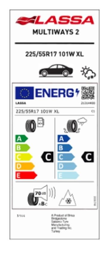 225/55R17 101W XL MULTIWAYS 2 LASSA