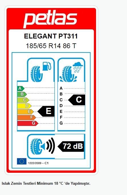 185/65R14 TL 86T ELEGANT PT311 PETLAS