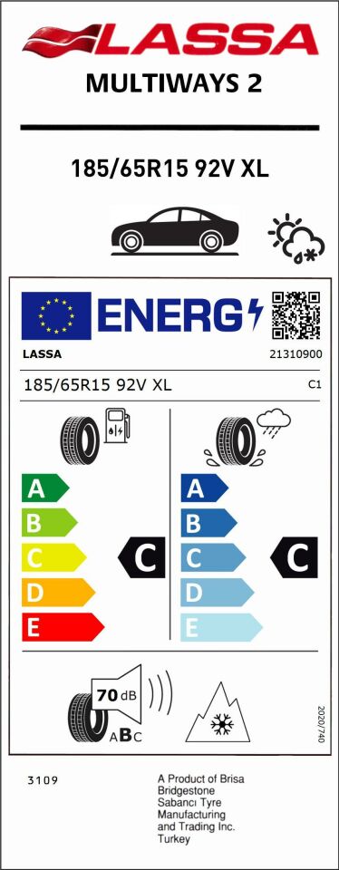 185/65R15 92V XL MULTİWAYS 2 LASSA