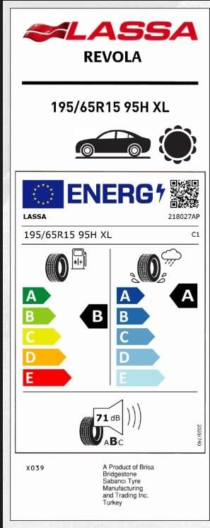 195/65R15 95H XL REVOLA LASSA