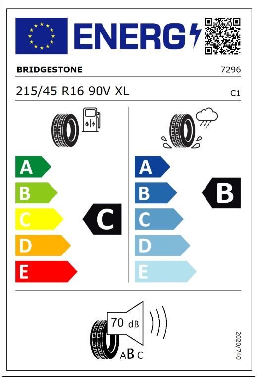 215/45R16 90V XL T001 BRIDGESTONE