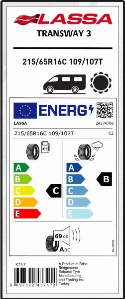 215/65R16 C 109/107T 8PR TRANSWAYS 3 LASSA