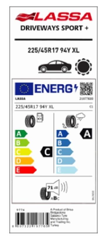 225/45R17 94Y XL DRIVEWAYS SPORT + LASSA