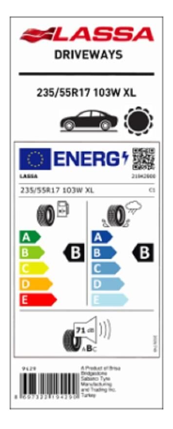 235/55R17 103W XL DRIVEWAYS LASSA