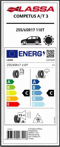 255/65R17 110T COMPETUS A/T 3 LASSA