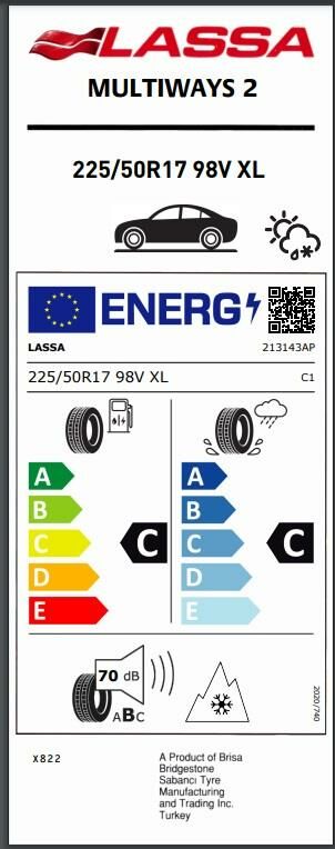 225/50R17 98W XL MULTIWAYS 2 LASSA