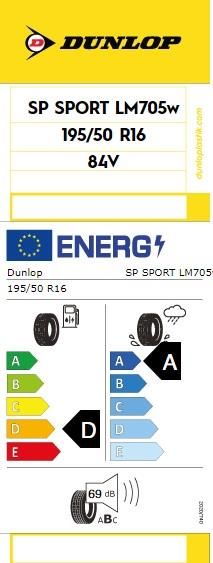 195/50R16 TL 84V SP SPORT LM705 DUNLOP