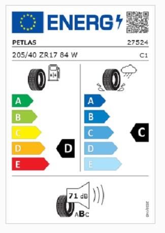 205/40R17 TL 84W REINF. VELOX SPORT PT741 PETLAS