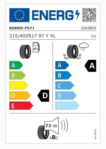 215/40R17 87Y XL PS71 KUMHO