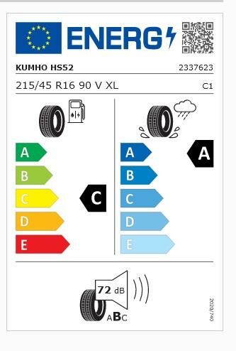 215/45R16 90V XL HS52 KUMHO