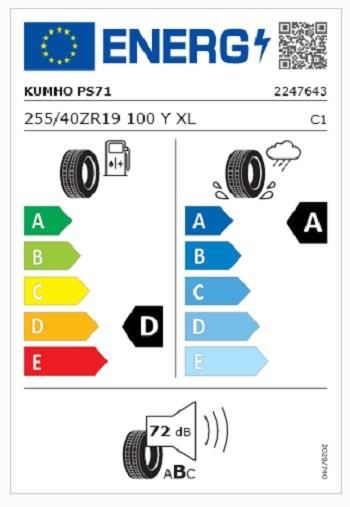 255/40R19 100Y XL PS71 KUMHO