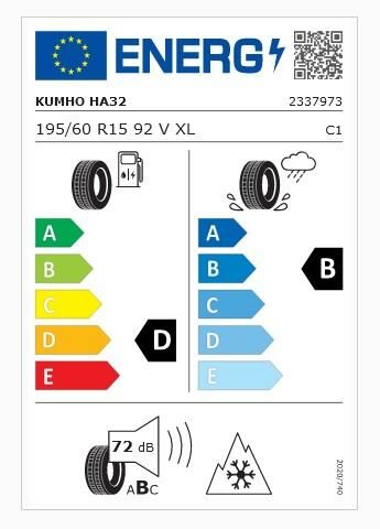 195/60R15 92V HA32 4 MEVSİM KUMHO