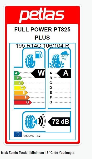 195R14 C TL 106/104R 8PR FULL POWER PT825 PLUS PETLAS