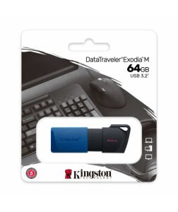 64GB USB 3.2 Gen 1 DataTravelerExodia M (Black + Blue)