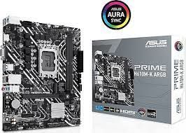 ASUS PRIME H610M-K ARGB Intel H610 LGA1700 DDR5 5600 HDMI VGA M2 USB3.2 AURA RGB mATX 96GB’a kadar ram desteği, ASUS 5X PROTECTION III