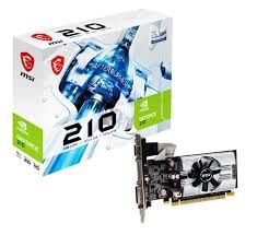 MSI VGA N210-1GD3/LP GT210 1GB DDR3 64B DX12 PCIE 2.0 X16 (1XVGA 1XDVI 1XHDMI)