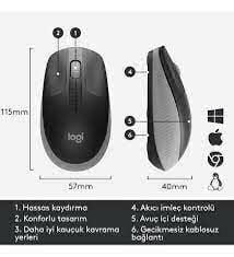 LOGITECH 910-005922 Pebble M191 Kablosuz Optik 1000DPI Kablosuz Gri Mouse