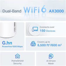 TP-LINK DECO PX50 (3-PACK) AX3000-G1500 MBPS POWERLINE MESH TUM EV WI-FI 6 SİSTEMİ