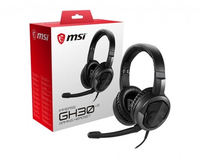 MSI GG IMMERSE GH30 V2 GAMING HEADSET HAFIF KATLANABILIR 2X40 MM SURUCU KABLO KUMANDA 20HZ-20KHZ 30 OHM MIKROFON 1.5M ORGU Y-KABLO 3.5 MM JAK TASIMA CANTASI KULAKUSTU KULAKLIK