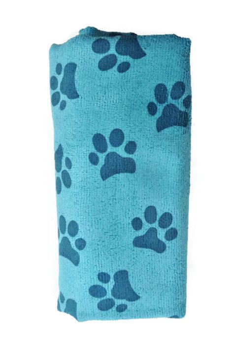 Köpek Havlu - Süper Emici Pati Desenli Mavi