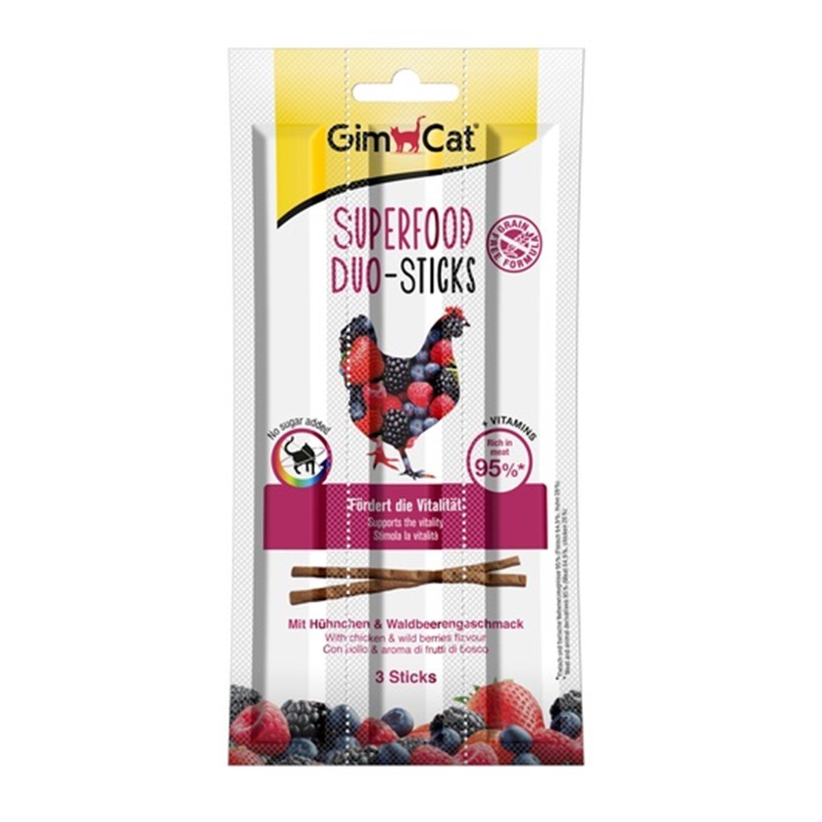 GimCat Sticks Duo Sığır Tavuk Ve Yaban Mersinli Ödül 15 Gr