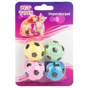 LionPets Sünger Futbol Topları Kedi Oyuncağı 4lü