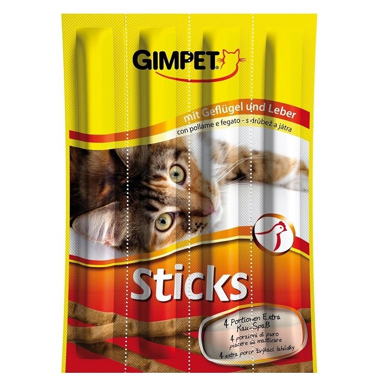 Gimcat Sticks Tavuklu Ve Ciğerli Kedi Ödülü 20 gr