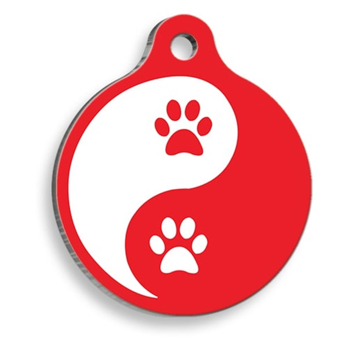 Dalis Zen Pati Kırmızı Yuvarlak Kedi ve Köpek Künyesi 3,8 Cm