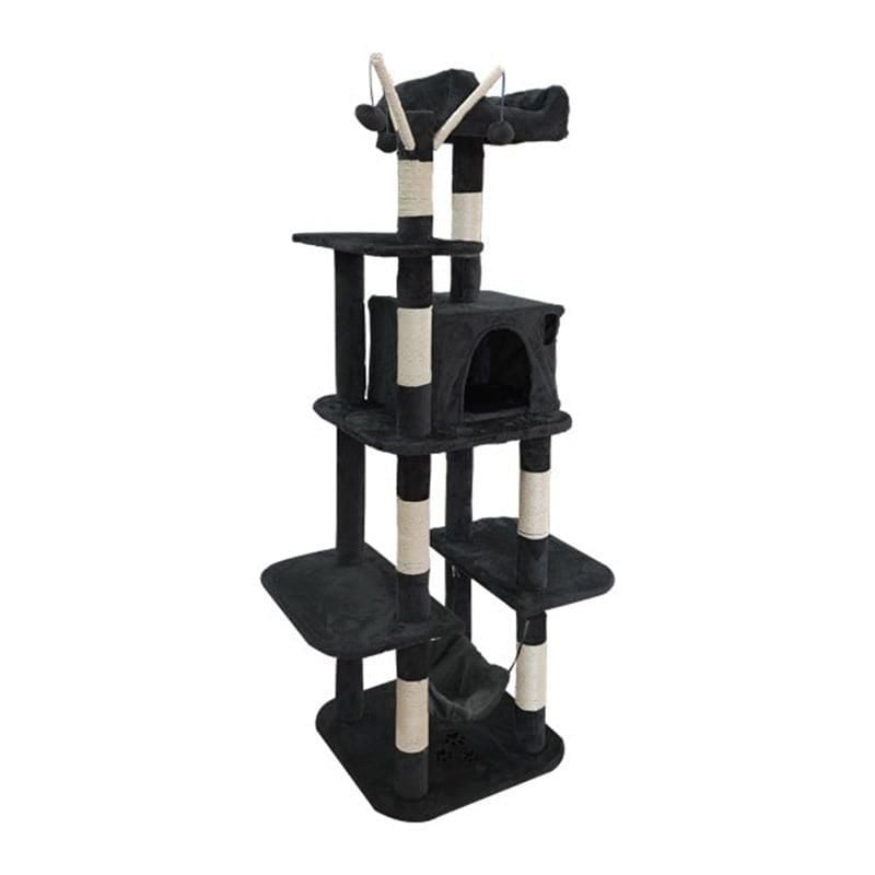 TecTake Kedi Tırmalama Kulesi Açık Siyah 155 cm