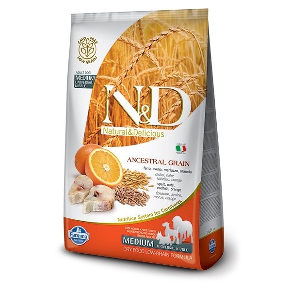 N&D Ocean Düşük Tahıllı Balık-Portakallı Yetişkin Köpek Maması 2.5Kg