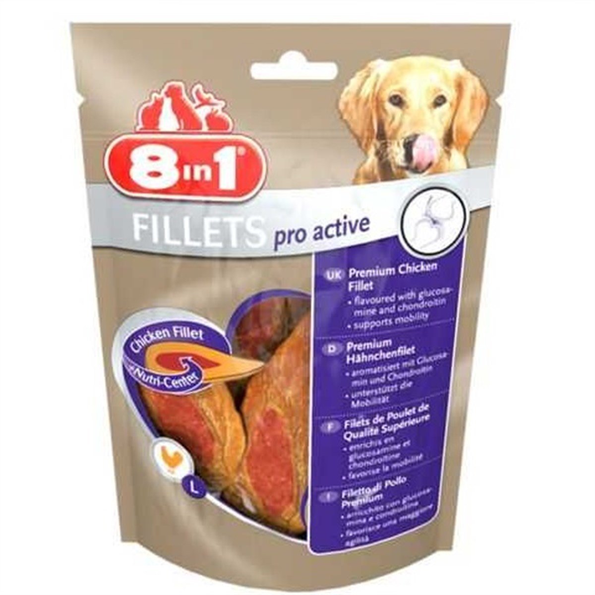 8in1 Poch Fillets Pro Active Glikozamin Katkılı Köpek Ödülü 80Gr