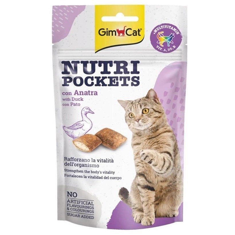 Gimcat Nutripockets Ördek & Multivitamin Kedi Ödülü 60Gr