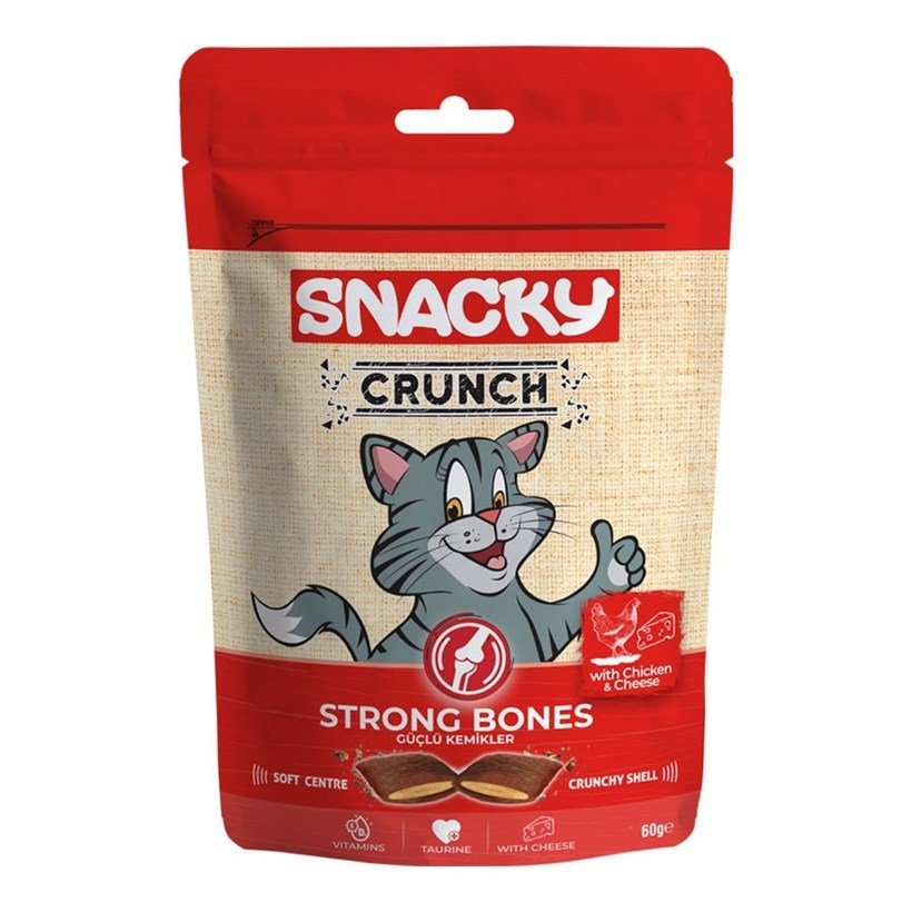 Snacky Crunch Strong Kedi Ödülü Tavuk-Peynir 60 Gr