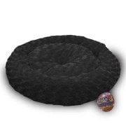 Peluş Yuvarlak Kedi Köpek Yatağı Siyah 50x50