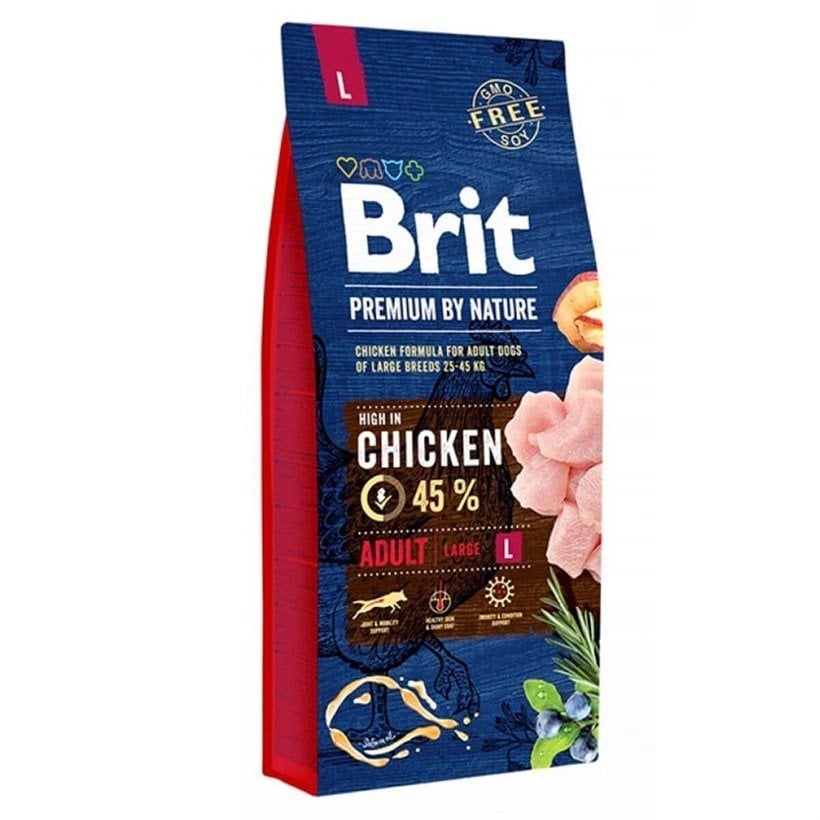 Brit Premium Tavuklu Yetişkin Büyük Irk Köpek Maması 15+3 kg